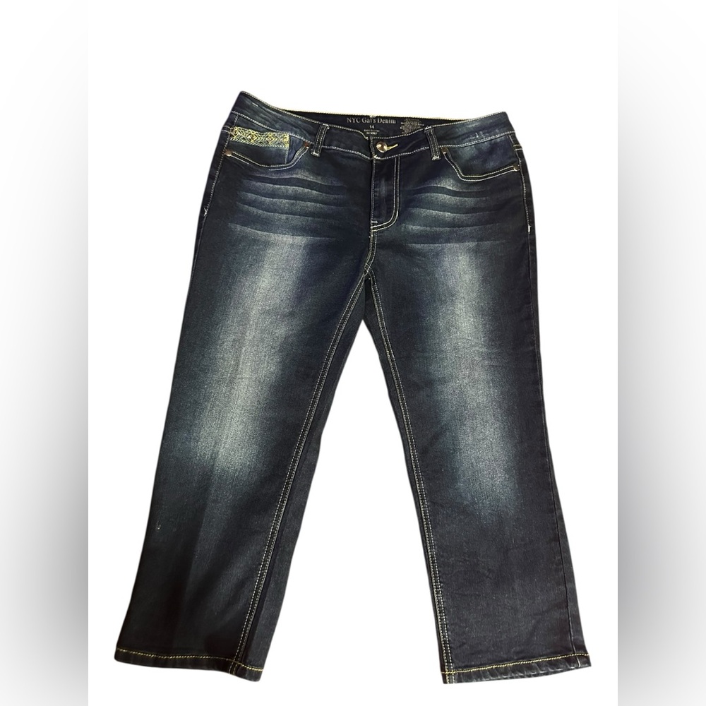 Classic Dark Blue Straight Leg Jeans